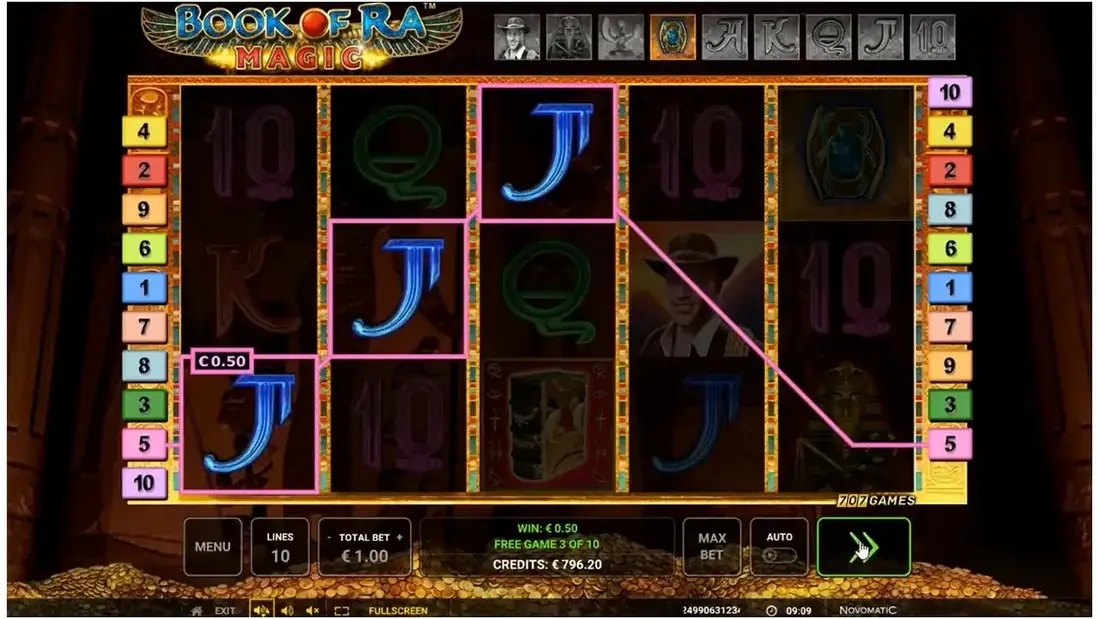 Ein Spin von Book of Ra Magic in der Demo